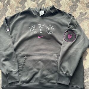 Nike New York Mets Gray Sweatshirt with Pink NYC Design